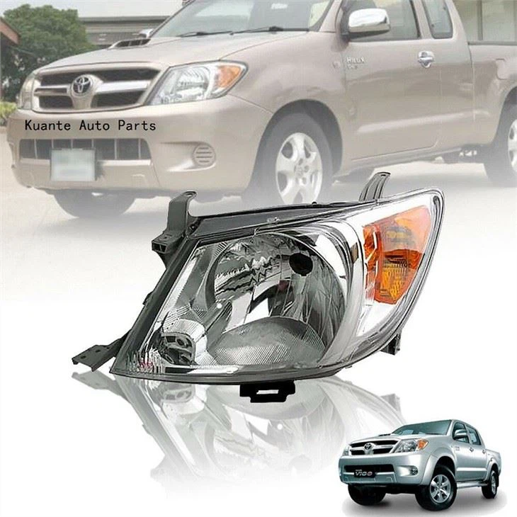 Набір / пара LH + Передня фара переднього світла для Toyota Hilux Vigo 2005 ~ 2008 2WD 4WD